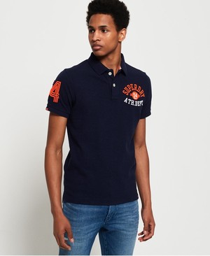 Superdry Organic Cotton Superstate Classic Férfi Póló Sötétkék | GEBFU9021